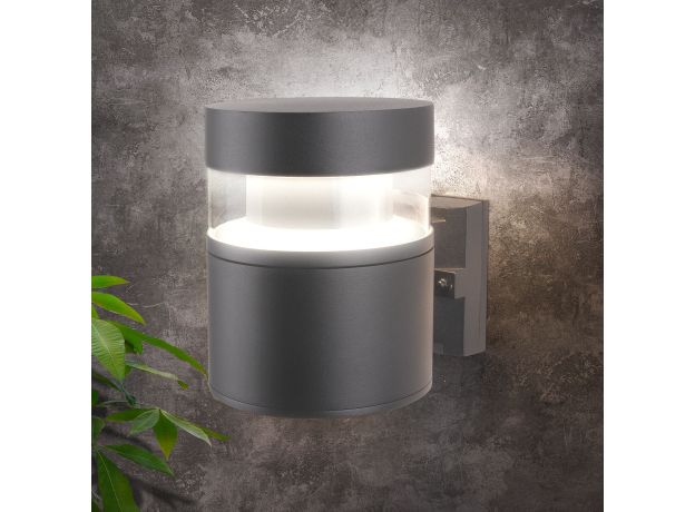 Уличный настенный светодиодный светильник Серый 1530 TECHNO LED серый