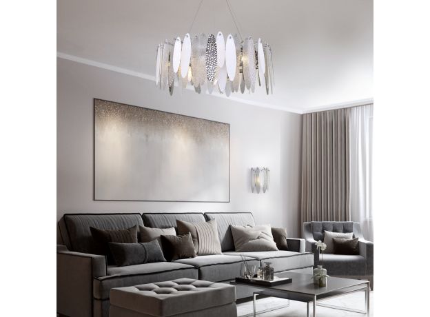 Умная подвесная люстра с фактурным стеклом 324/10