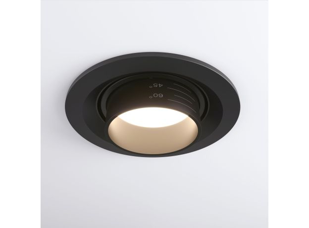 Встраиваемый светодиодный светильник с регулировкой угла освещения 9920 LED 15W 4200K черный