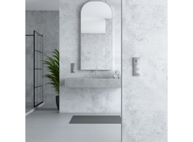 Выключатель двухклавишный проходной (Hammaer серебряный) W1222006