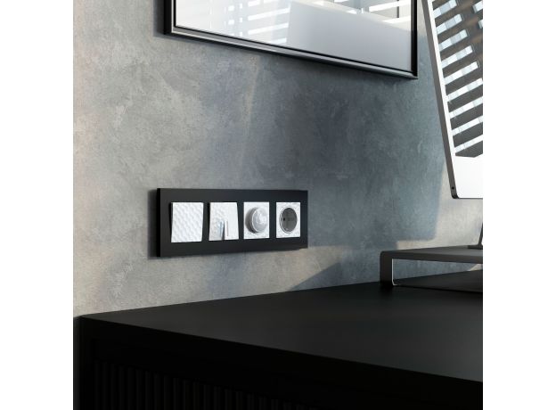 Выключатель двухклавишный проходной с подсветкой белый W1222101