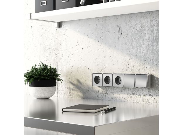 Выключатель одноклавишный проходной Gallant серебряный W5012006