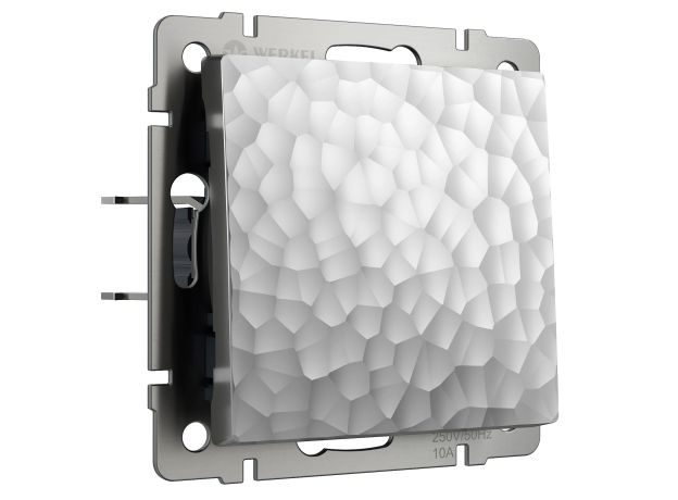 Выключатель одноклавишный проходной (Hammaer серебряный) W1212006