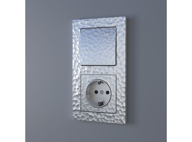 Выключатель одноклавишный проходной (Hammaer серебряный) W1212006