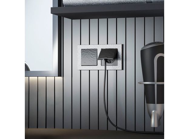 Выключатель одноклавишный проходной (Hammar черный) W1212008