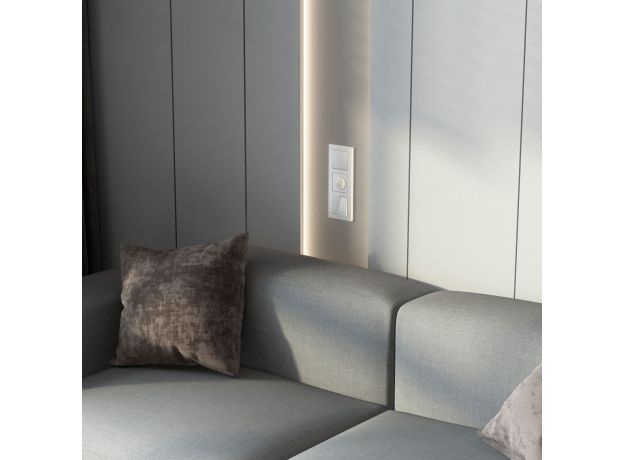 Выключатель одноклавишный проходной (Hammer белый) W1212001