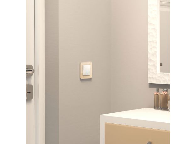 Выключатель одноклавишный с подсветкой (Hammer белый) W1210101