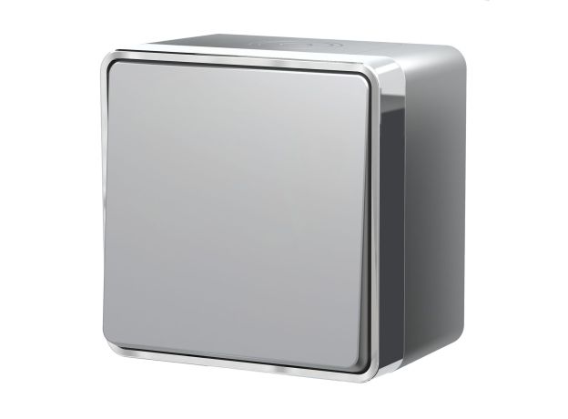 Выключатель одноклавишный влагозащищенный Gallant серебряный W5010206