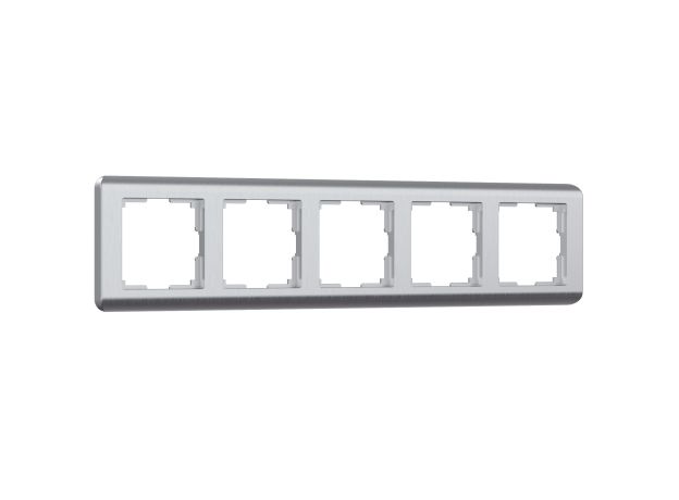 Рамка из поликарбоната на 5 постов Stream серебряный W0052106