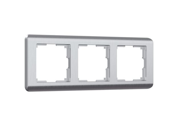 Рамка из поликарбоната на 3 поста Stream серебряный W0032106