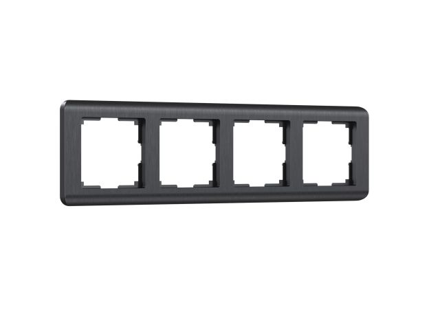 Рамка из поликарбоната на 4 поста Stream графит W0042104