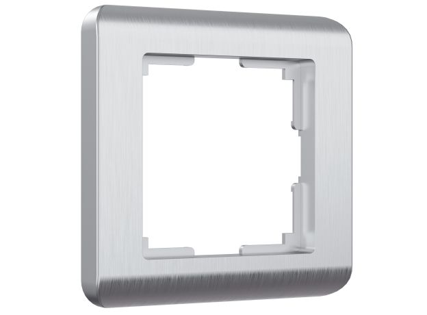 Рамка из поликарбоната на 1 пост Stream серебряный W0012106