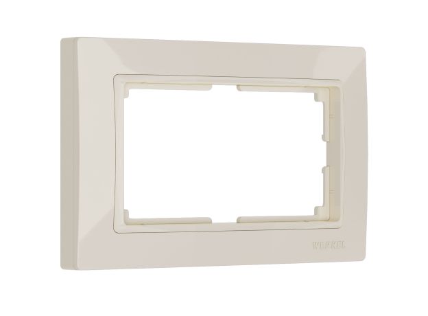Рамка из поликарбоната для двойной розетки Snabb Basic слоновая кость W0082003
