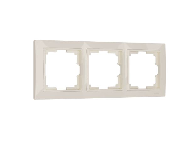Рамка из поликарбоната на 3 поста Snabb Basic слоновая кость W0032003