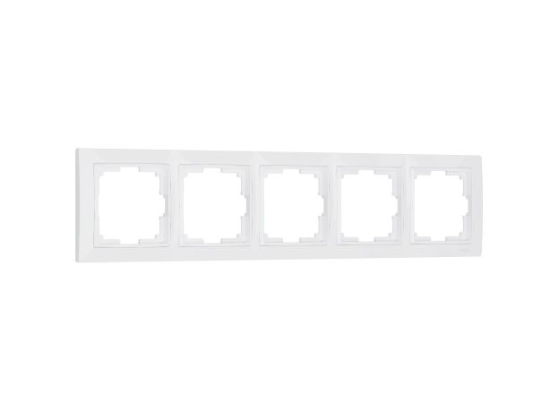Рамка из поликарбоната на 5 постов Snabb Basic белый W0052001
