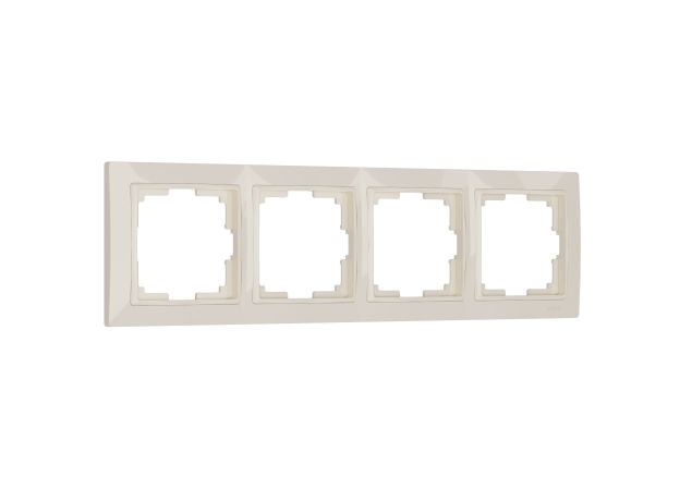 Рамка из поликарбоната на 4 поста Snabb Basic слоновая кость W0042003