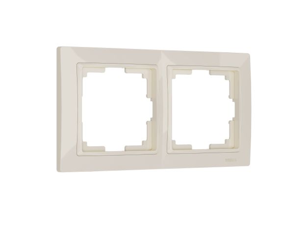 Рамка из поликарбоната на 2 поста Snabb Basic слоновая кость W0022003