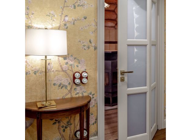 Выключатель на 4 положения двухклавишный белый ретро W5620001