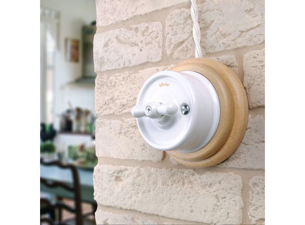 Выключатель на 4 положения двухклавишный белый ретро W5620001