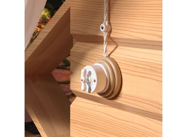 Выключатель на 4 положения двухклавишный белый ретро W5620001