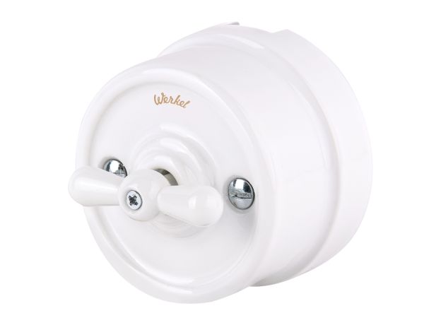 Переключатель/выключатель одноклавишный белый Ретро W5612001