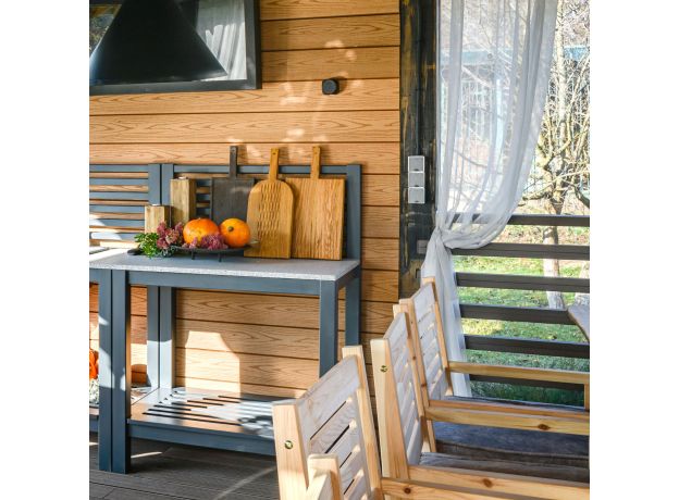 Розетка влагозащ. с зазем. с защит. крышкой и шторками Gallant графит рифленый W5071204