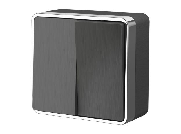 Выключатель двухклавишный Gallant графит рифленый W5020004