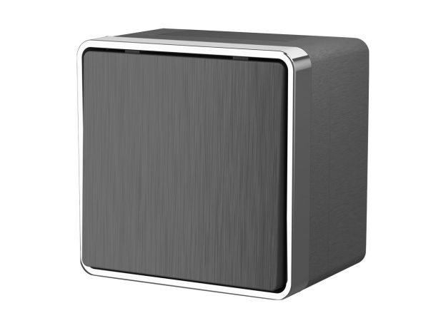 Выключатель одноклавишный влагозащищенный Gallant графит рифленый W5010204