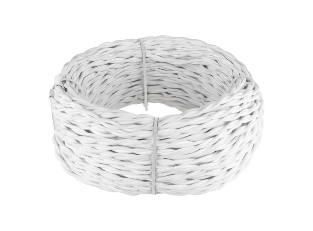 Ретро кабель витой 2х1,5 белый 20 м W6452201