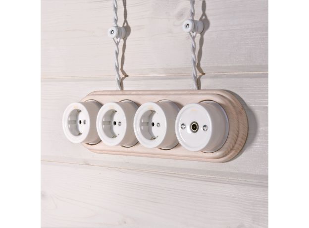 Ретро кабель витой 2х1,5 белый 20 м W6452201