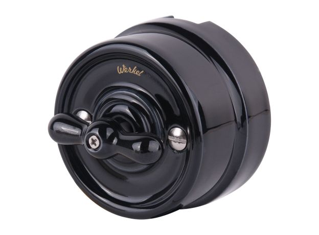 Выключатель на 4 положения двухклавишный черный ретро W5620008