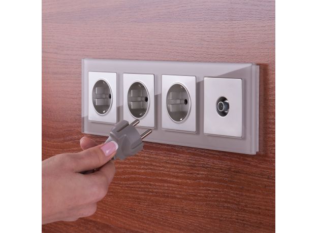 ТВ-розетка проходная серебряный W1184006