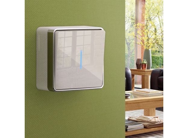 Выключатель одноклавишный с подсветкой Gallant слоновая кость W5010103