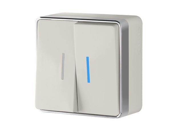 Выключатель двухклавишный с подсветкой Gallant слоновая кость W5020103