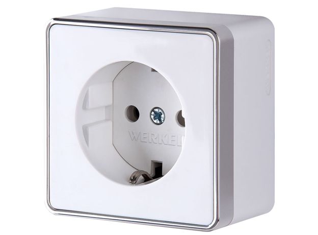 Розетка с заземлением Gallant белая W5071001