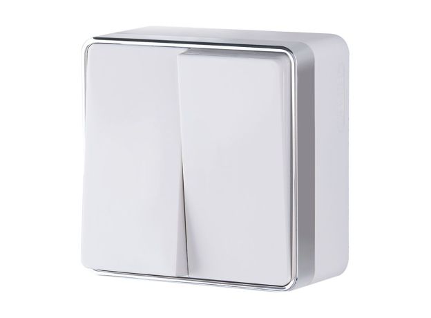 Выключатель  двухклавишный  Gallant белый W5020001