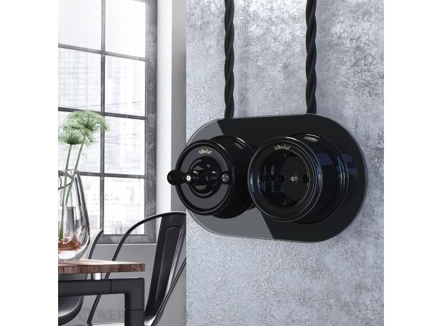 Рамка из стекла на 2 поста черный W0025108