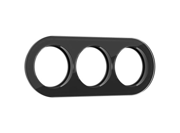 Рамка из стекла на 3 поста черный W0035108