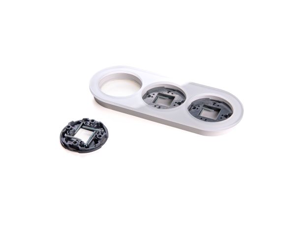 Рамка из стекла на 3 поста белый W0035101