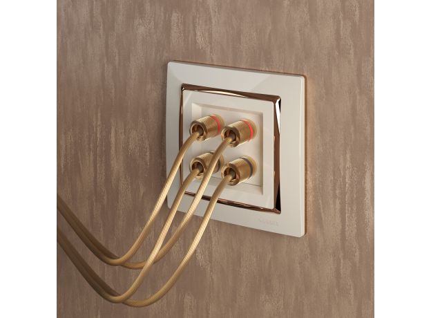 Рамка из поликарбоната на 1 пост Snabb слоновая кость/золото W0011932