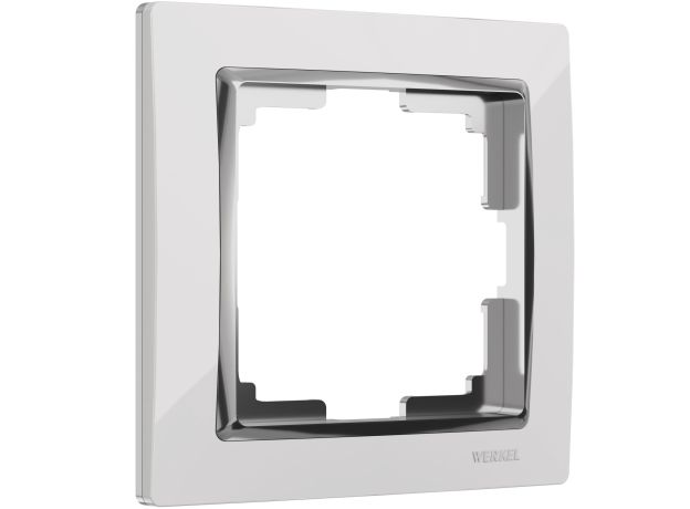 Рамка из поликарбоната на 1 пост Snabb белый/хром W0011901