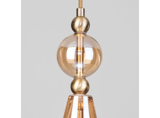 Подвесной светильник со стеклянным плафоном 50202/1 янтарный