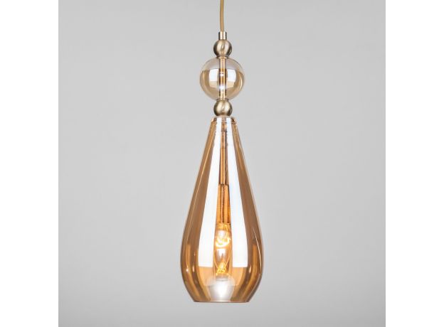 Подвесной светильник со стеклянным плафоном 50202/1 янтарный