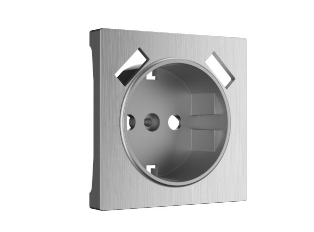 Накладка для розетки USB (cеребряный рифленый) W1179509