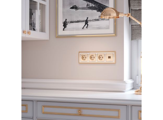 Накладка для телефонной розетки RJ11 (шампань рифленый) W1192010