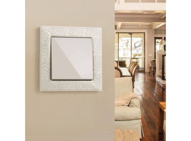 Перекрестный выключатель одноклавишный (слоновая кость) W1113003