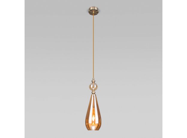 Подвесной светильник со стеклянным плафоном 50202/1 янтарный