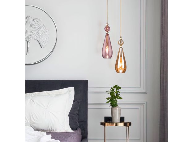 Подвесной светильник со стеклянным плафоном 50202/1 янтарный