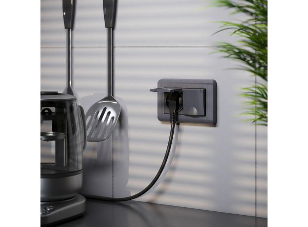 Рамка из поликарбоната для двойной розетки Stream графит W0082104