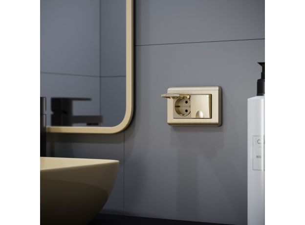 Рамка из поликарбоната для двойной розетки Stream шампань W0082111